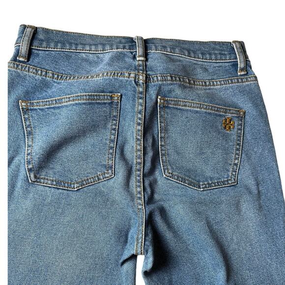 Tory Burch JEANS CROPPED BOOT-CUT MARBLE WOMENS 25 - Picture 8 of 10